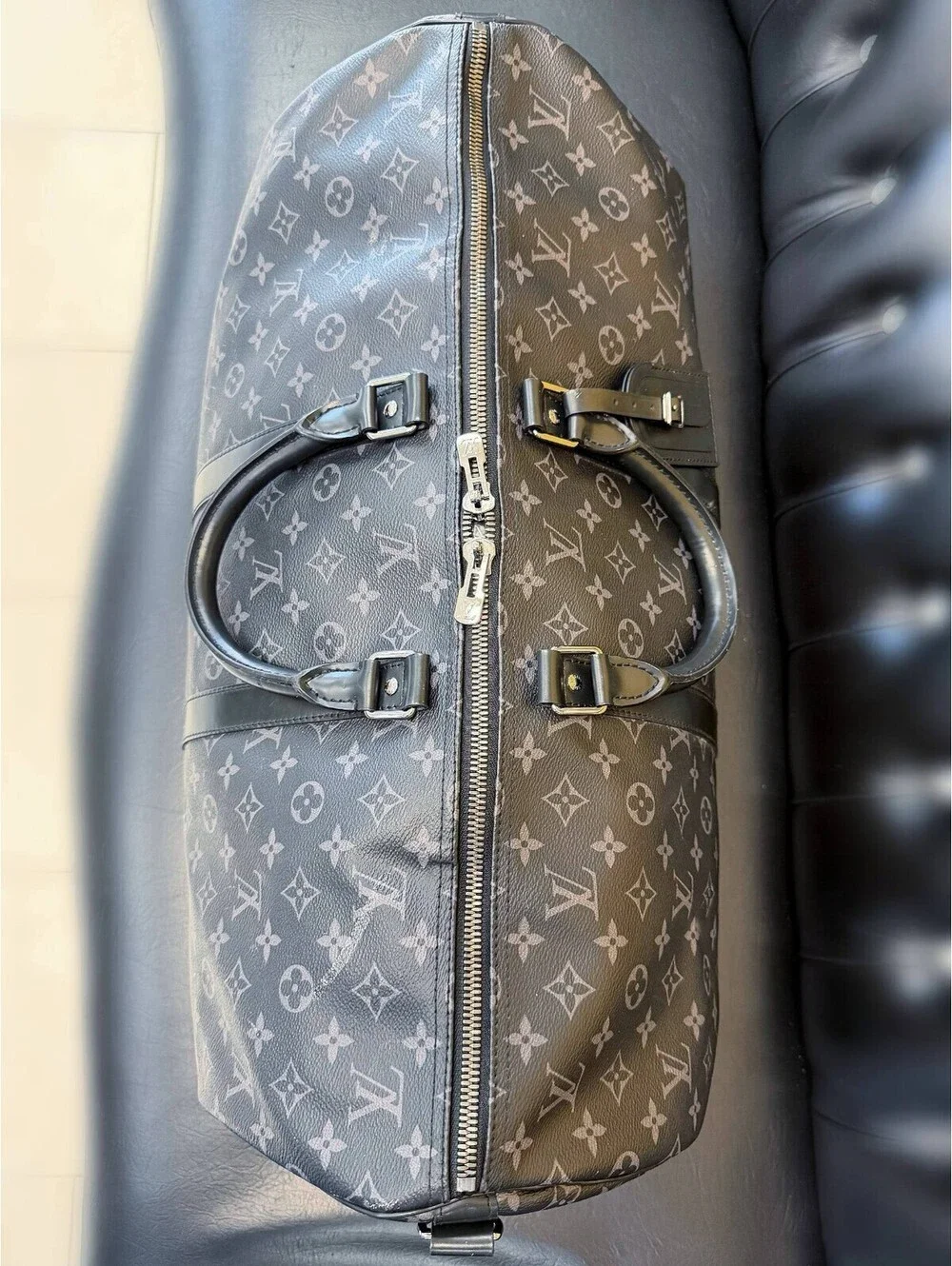Louis Vuitton Monogram Eclipse Keepall 55 Bandouliere Duffle